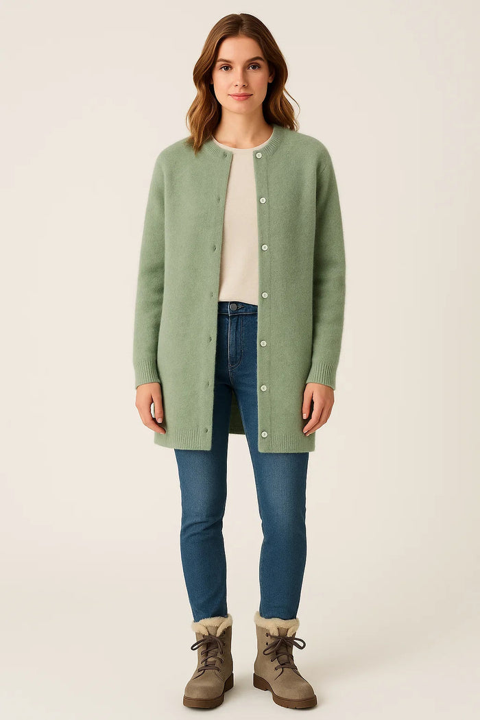 Maggie | Womens Cozy Warm Soft Oversized Longline Button Knit Cardigan